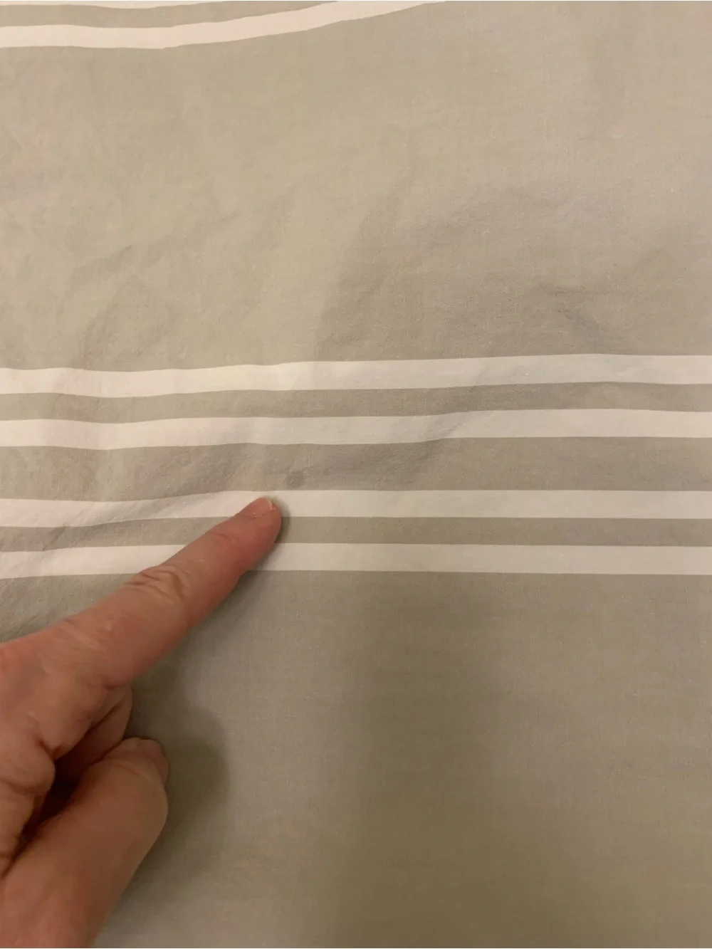 Pottery Barn Teen gray and white striped full/queen duvet cover